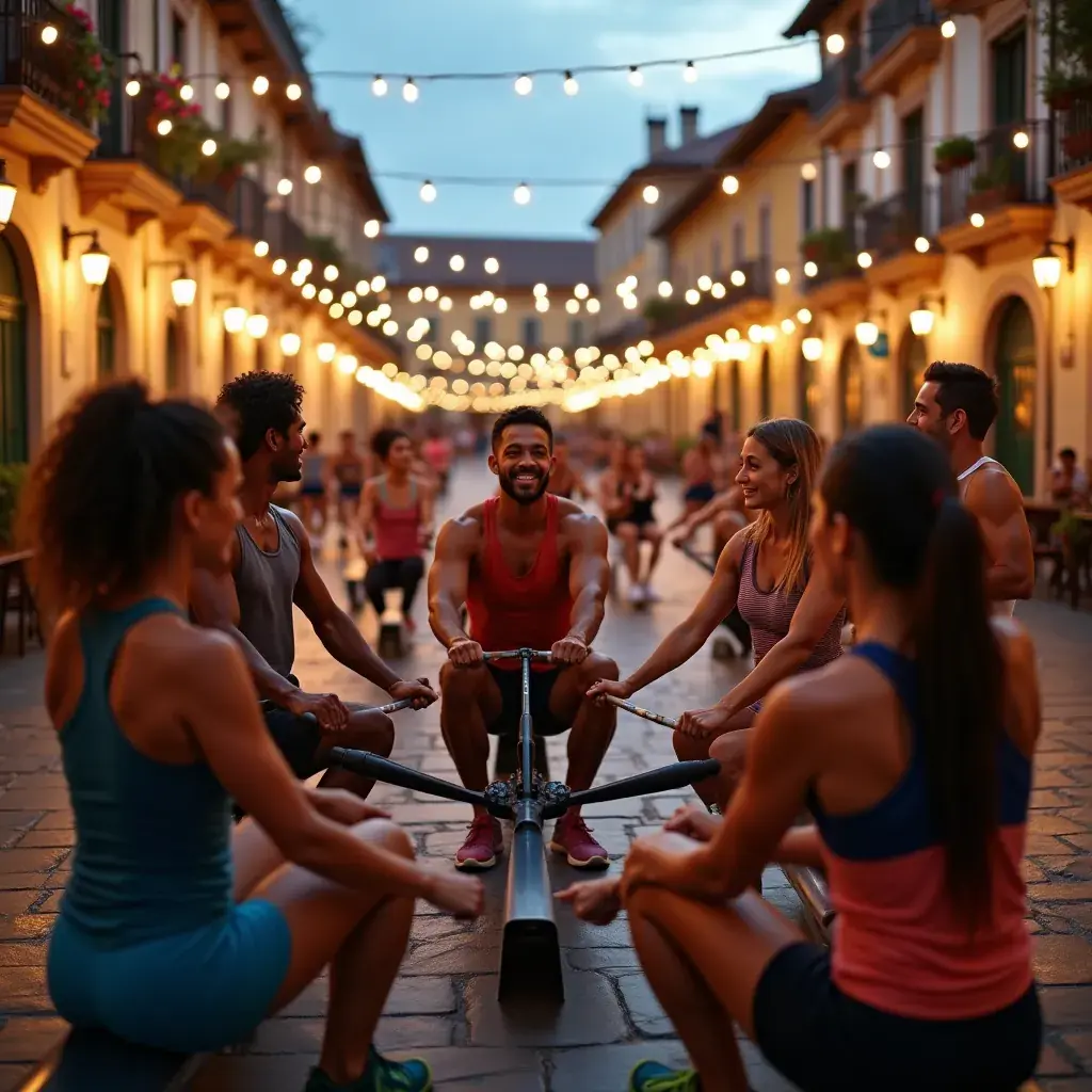 Hombre realizando ejercicio de remo con técnica adecuada