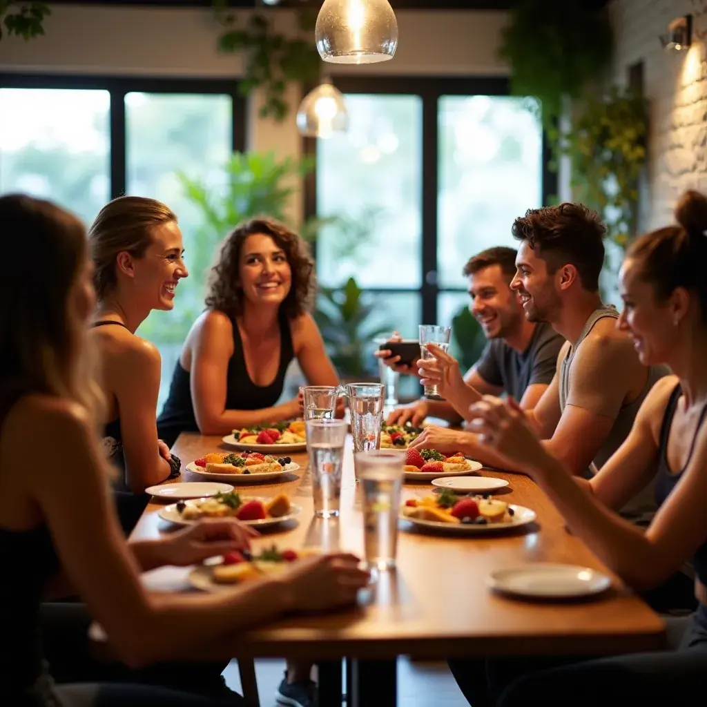 Entrenador guiando una clase de remo en interiores