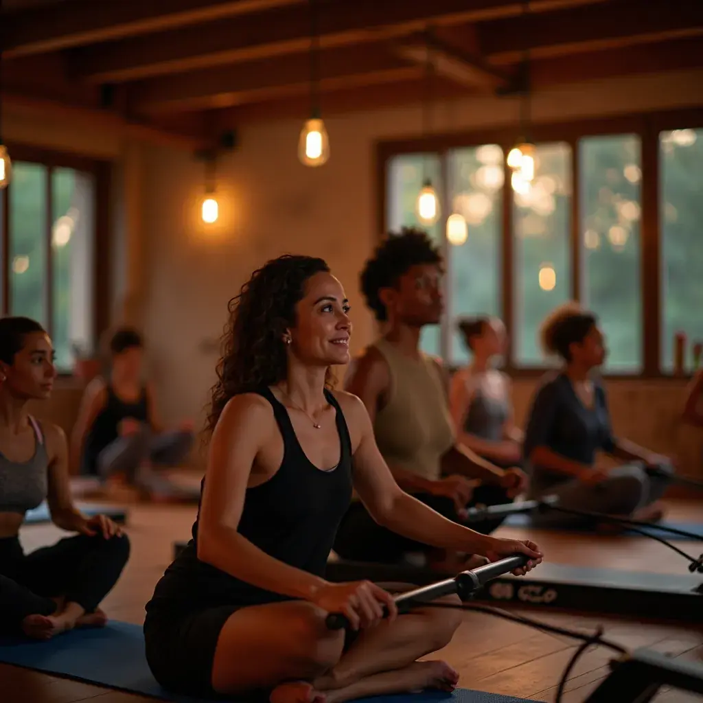 Mujer hidratándose después de una intensa sesión de remo