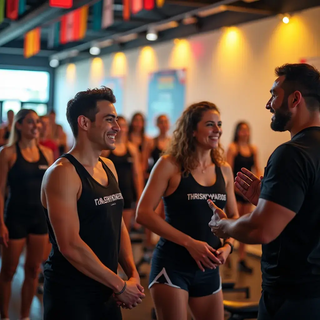 Clase de remo al atardecer con luz natural iluminando el espacio