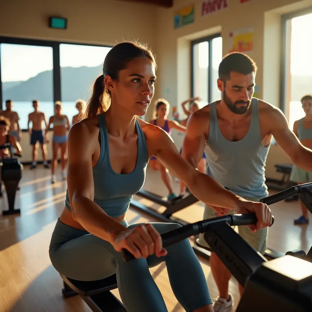Personas de diferentes edades disfrutando del ejercicio en equipo