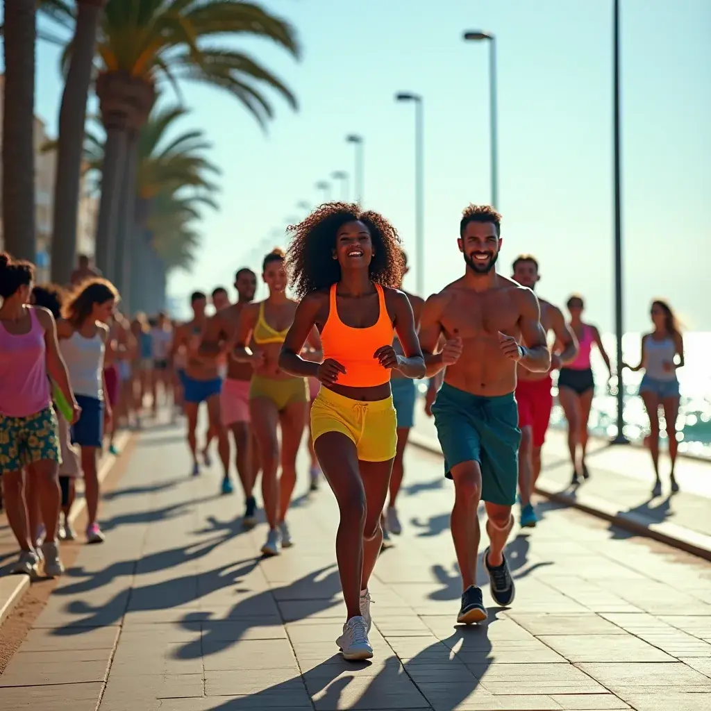 Estudio de remo con personas entrenando en grupo